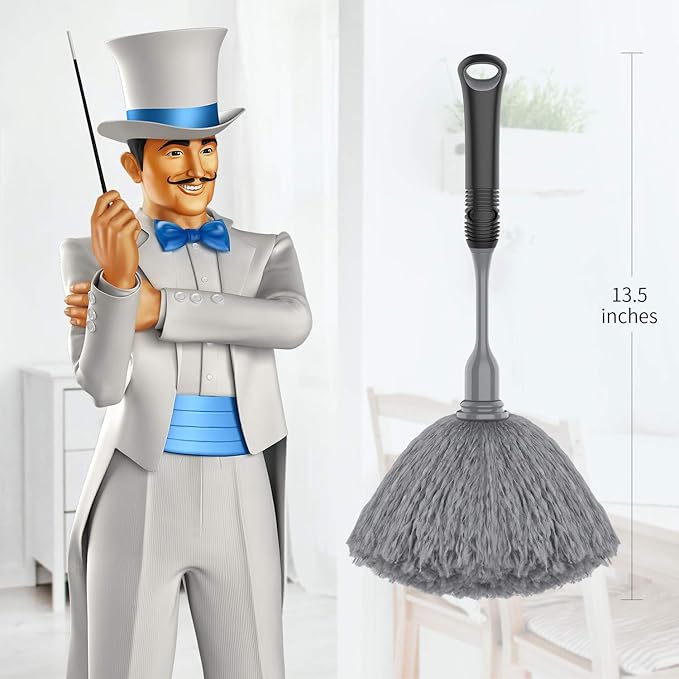 MR.SIGA Microfiber Delicate Duster Refills, Detachable and Washable Duster Head, 2 Pack