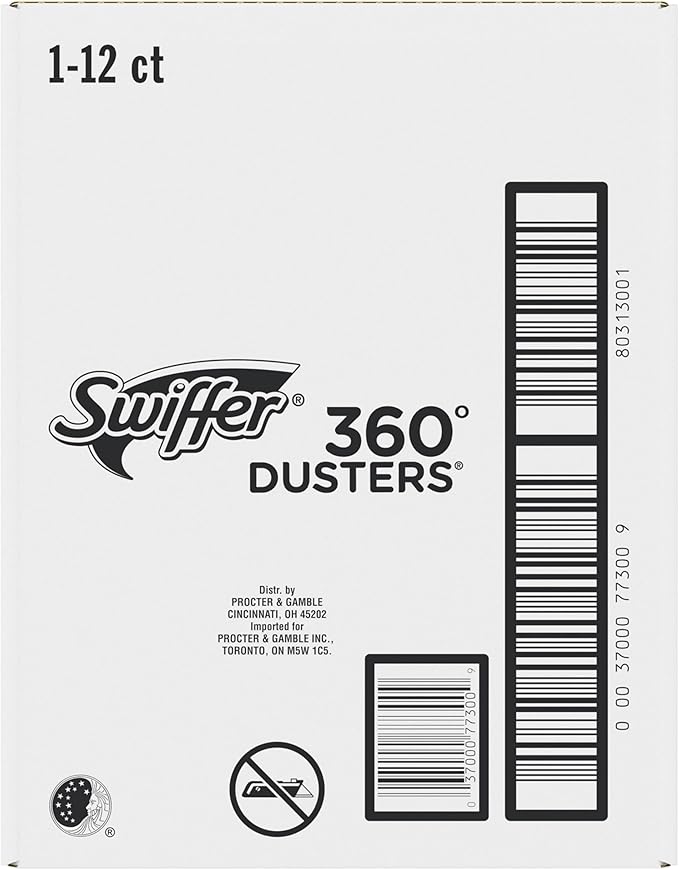 Swiffer Duster Kit with 3 ft Extendable Handle, Heavy Duty Dusting Starter Kit with 12 Refills, for Ceiling Fans, Vents and Hard to Reach Places