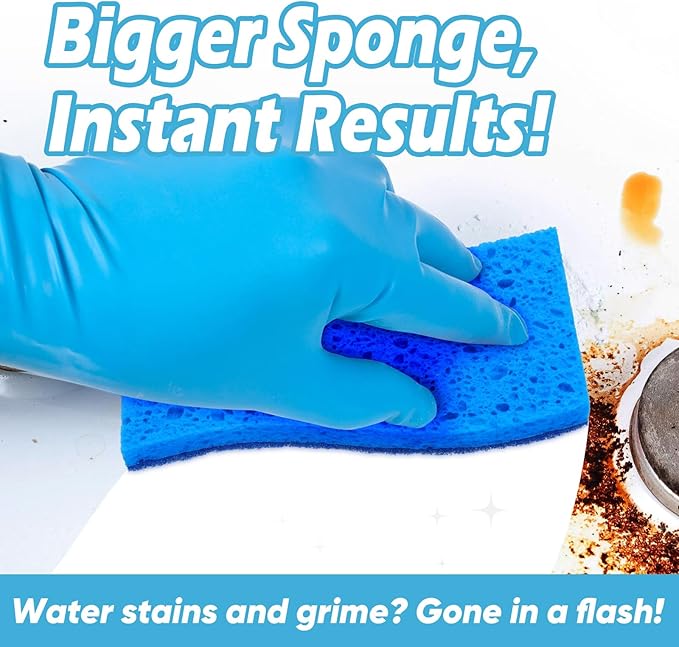 AIDEA XL Scrub Sponges Non-Scratch 6Count, Extra Large Sponges Kitchen, Sponge for Dishes, Cleans Fast Without Scratching Safe for Non-Stick Cookware, Cleaning Power for Kitchen, House