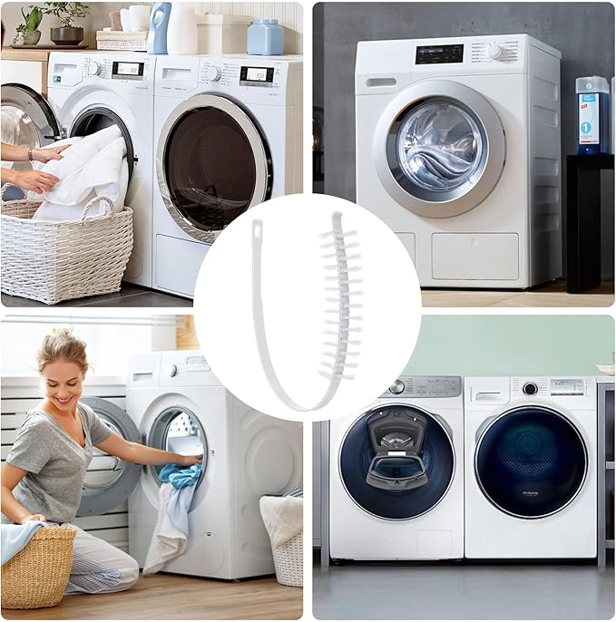 Zerodeko 2-Pack Washing Machine Cleaner Brush Set for Front Load Washers Durable Washer Drum Cleaning Tool 23.62 X 1.77 X 1.57 Inch Efficient Dirt and Lint Removal for Household Laundry