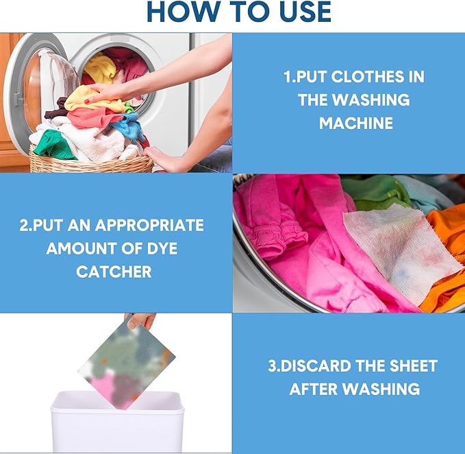 200 Pcs Color Absorber Laundry Sheets Color Dye Guard Sheets for Laundry Prevent Runs or Bleeds Fragrance Free Trapping for Home Apartment