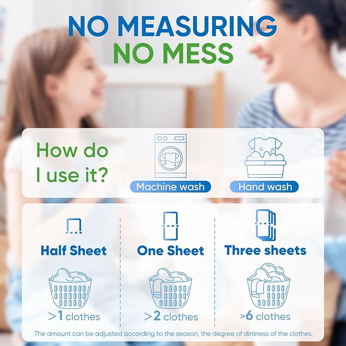 Laundry Detergent Sheets 150 Counts Travel Laundry Sheet ECO-friendly, 300 Small Loads Plastic-Free Clothes Washing Soap- Laundry Sheet Fresh Linen