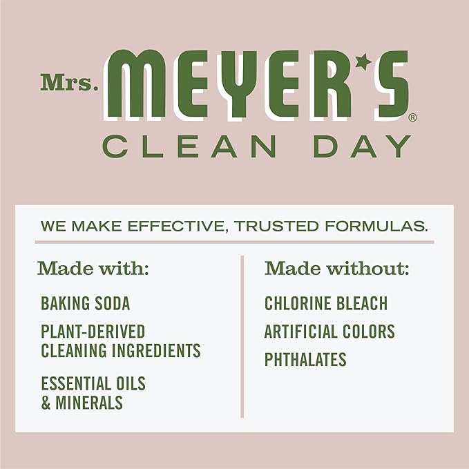 MRS. MEYER'S CLEAN DAY Baking Soda Cream Cleaner, Cuts Grease, Scratch-Free Polish, Plant-Derived Cleaning Ingredients, Apple Blossom, 16 Fl Oz, Pack of 2