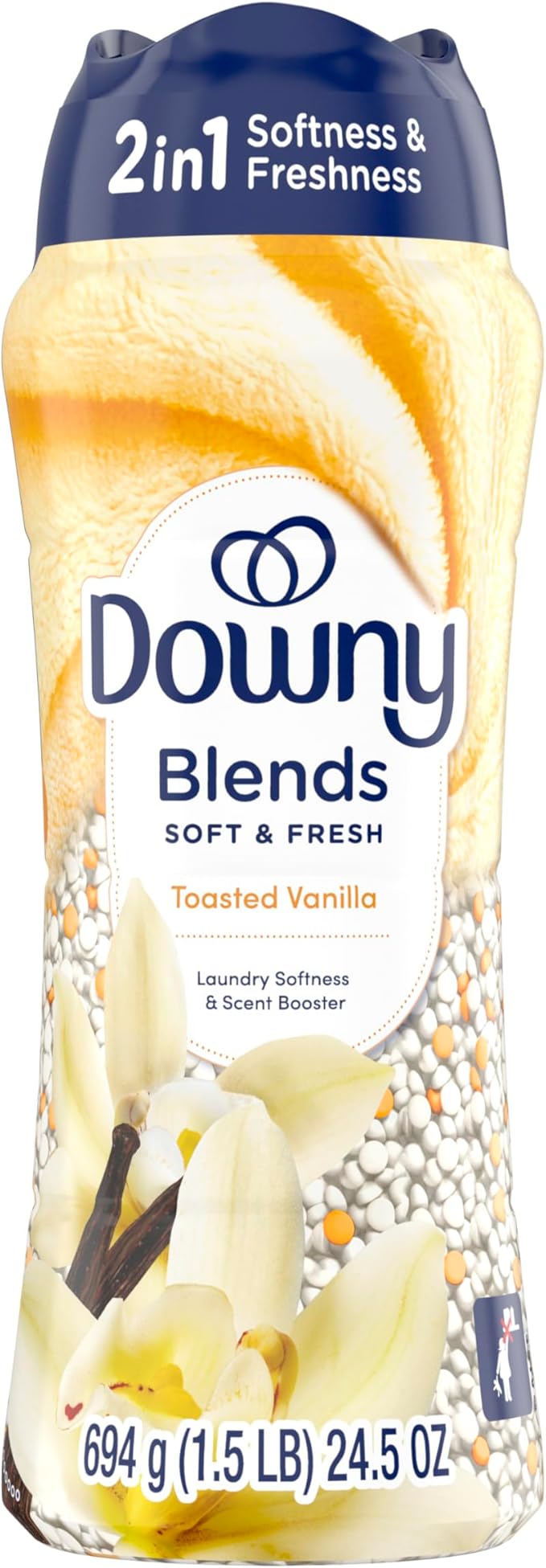 Downy Blends In-Wash Laundry Scent Booster Beads, Toasted Vanilla Scent, 24.5 OZ, Fabric Sottener Beads and Freshness