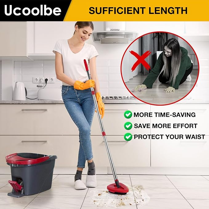 Spin Mop Scrub Brush for O-Cedar EasyWring 1 Tank System, Scrubber Brush Replacement Head with Stiff Bristle, Great for Bathroom, Kitchen, Pool, Glass and Tile Walls, No Include Mop Handle and Base