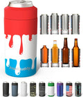 Frost Buddy Universal Can Cooler - Fits all - Stainless Steel Can Cooler for 12 oz & 16 oz Regular or Slim Cans & Bottles - Stainless Steel (Rocket Pop)
