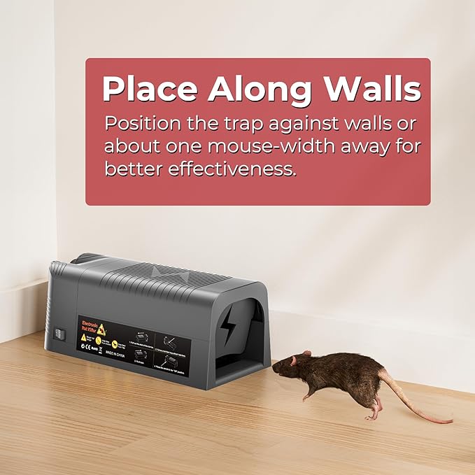 2 Pack of X-PEST Electronic Mouse Trap – Electric Mouse Trap Zapper for Indoor & Outdoor Use, Reusable Rodent Trap, No Touch No See, Effective Mice & Mouse Control