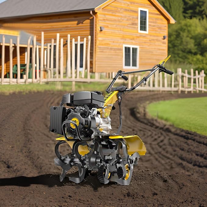 Garden Tiller, 99cc Heavy Duty Gas Tiller, 20" Power Tiller for Digging, clearing, Rooting, Weeding, Soil Cultivation, etc. in Gardens, lawns and Vegetable Gardens