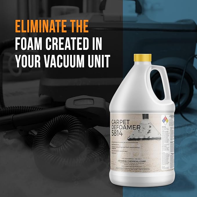 Carpet Defoamer 5814 -Foam Suppressant for Deep Rug Cleaner Machine & Floor Covering Shampooer for a Heavy-Duty Carpet Cleaner Solution, Neutral Non-Corrosive Silicone Emulsion 1 Gallon
