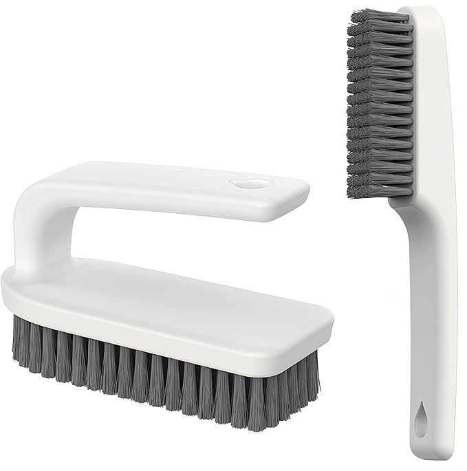 2 Pack Scrub Brush Laundry Cleaning Brush Soft Bristle Household Cleaning Brushes Carpet Brush Upholstery Brush Small Scrubbing Brush Stain Remover Brushes for Fabric,Hat,Clothes,Bag & More