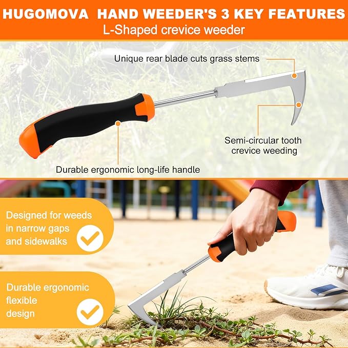 2025 Weed Puller Tool, 4 Pack New Garden Stainless Steel Weeder Tool Hand Weeder Tool,Multi-Purpose Weed Remover Tool Weeding Tools for Gardening