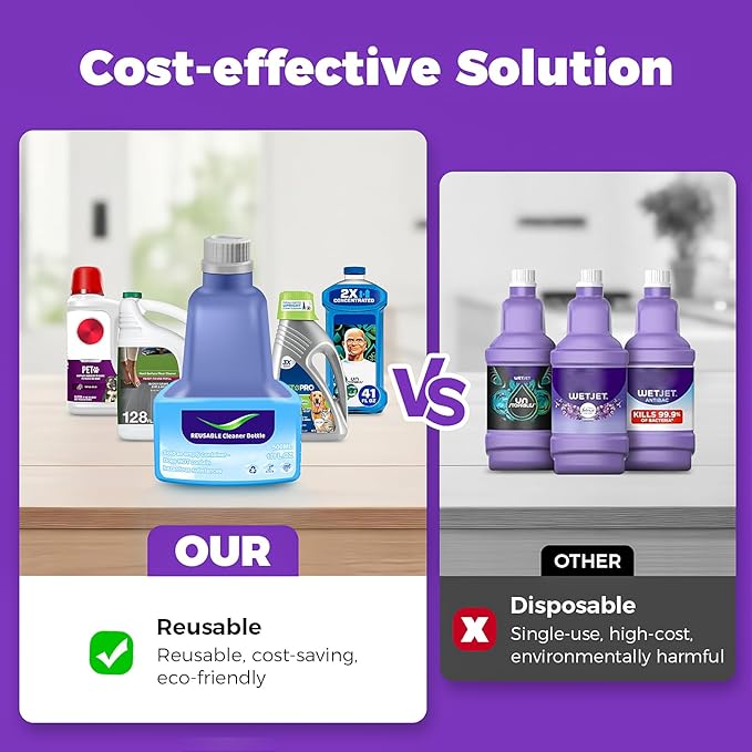 Reusable Bottle for Swiffer Wet Jet Mop, 500ml /17 FL OZ Cleaner Solution Empty Bottle