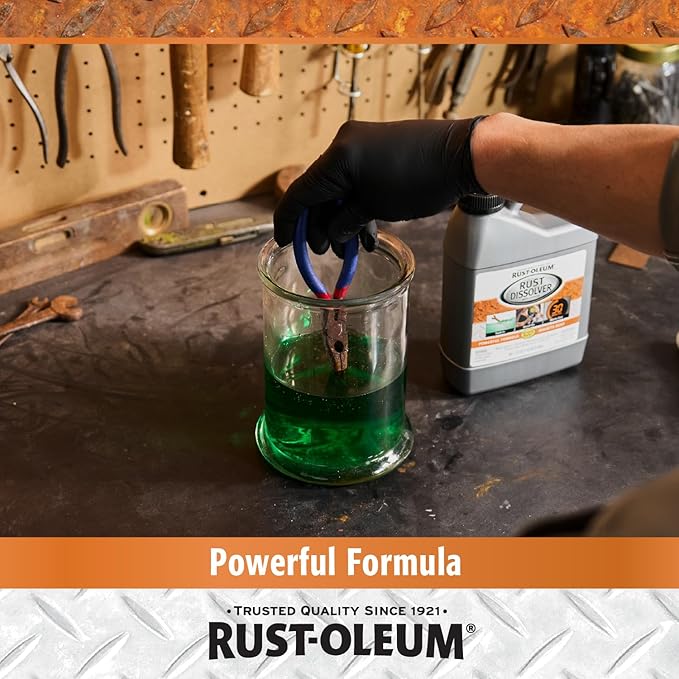 Rust-Oleum Rust Dissolver Soak & Bath | Heavy-Duty Corrosion Remover for Metal Tools, Cars, Bikes, Grills, Bolts, Firearms & More | Quart