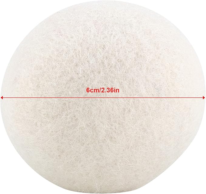 6Pcs 6cm Wool Balls Water Absorption Eliminates Static Laundry Replacement with Softener Balls Made from Materials for Clothes Drying Wool Fabric Softener Saves Money