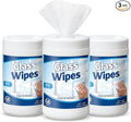 Nuanchu 3 Pack Glass Cleaning Wipes 180 Count Pre-moistened Glass and Original Ammonia-free Formula Surface Wipes for Mirrors, Windows, Kitchen, Home