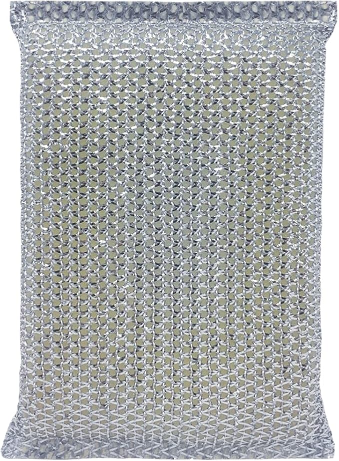 LOLA Wonder Non-Scratch Scouring Pad, Large Knitted Flat Wire Cloth Fibers w/Foam Sponge Core, Assorted Colors (Gold or Silver), 1 Pack