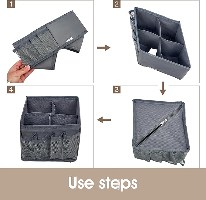 VERONLY Cosmetic Storage Bins Makeup Organizer, Adjustable Multifunction Storage Box Desk Drawer Divider for Makeup Brushes, Bathroom Countertop or Dresser, Set of 4