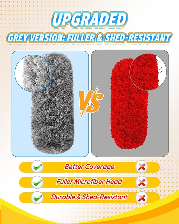 KEEPOW Upgraded Reusable Duster Refills Compatible with OXO Duster, Microfiber Dusters Refill for Cleaning, Compatible with OXO Good Grips Microfiber Extendable Duster, 2 Pack(Handle Not Included)