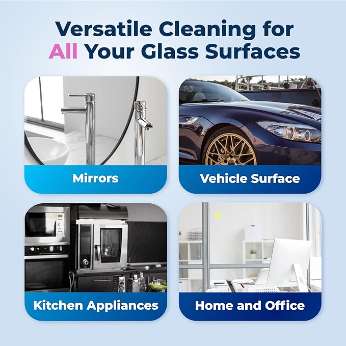 Nick's Glass Cleaner - 550ml Multipurpose Foam Spray for Streakless Shine on Auto, Home & Boat Windows | Deep-Cleaning, Tint-Safe, Ammonia-Free Formula for Windshields & More (1)