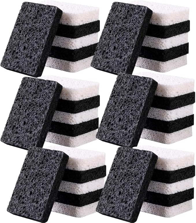 36 - Pack Non-Scratch Scrub Sponges - Sponges for Dishes and Washing Dishes, Cleaning Sponges for Kitchen Home and More（Black&White）
