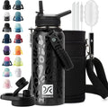 DYSANKY Insulated Water Bottle | Thickened Stainless Steel Vacuum Metal | Portable Sports Water Jug for Gym and Hiking with Straw, Carrier Bag, Handle Strap | BPA-Free 32 oz