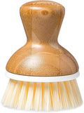 Full Circle Bubble Up Bamboo Dish Brush – Family Safe, Formaldehyde-Free – Ergonomic Palm Scrubber with Handle for Kitchen Cleaning, Dish Scrub Brush for Nonstick, Cast Iron & Sink, White