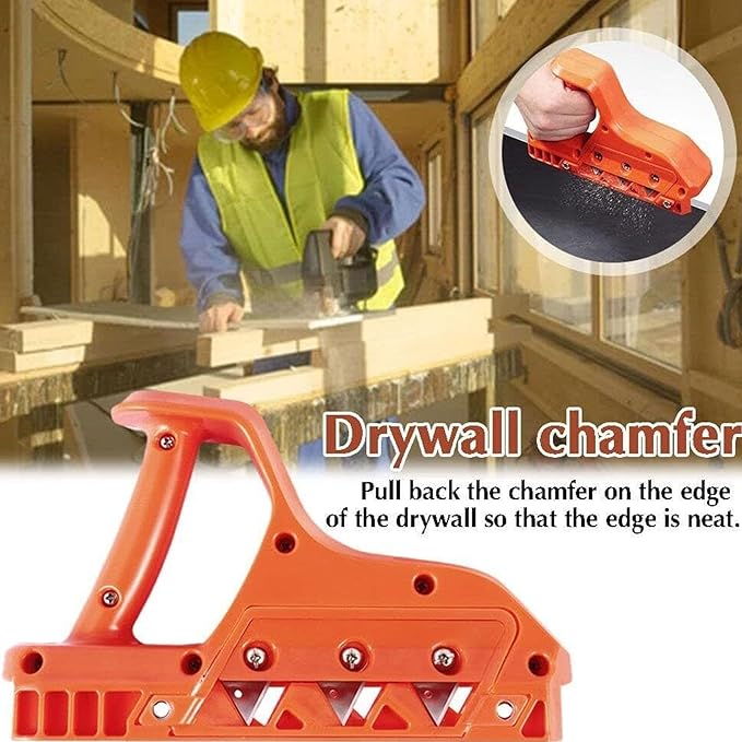 Plasterboard Plane Gypsum Edger and Hand Trimmer with 45 Degree Cutting Angle for Burrs Surface Finishing on Gypsum Boards Cork and Plastics Includes 10 Replacement Blades
