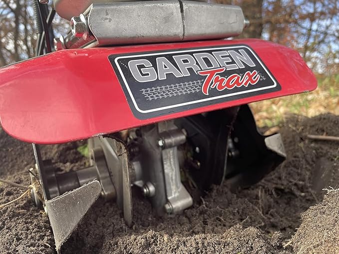 GardenTrax Cultivator 43cc 2-Cycle Engine, Powerful Tiller w/Height Adjustable Wheels