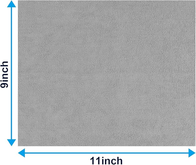 GLIMGLINT Microfiber Cleaning Cloth, 100 Pack Cleaning Rags, Lint-Free, Ultra Absorbent Reusable Paper Towels for Home, Kitchen, Car, Garage or Shop, Microfiber Rags, 11" x 9", Grey
