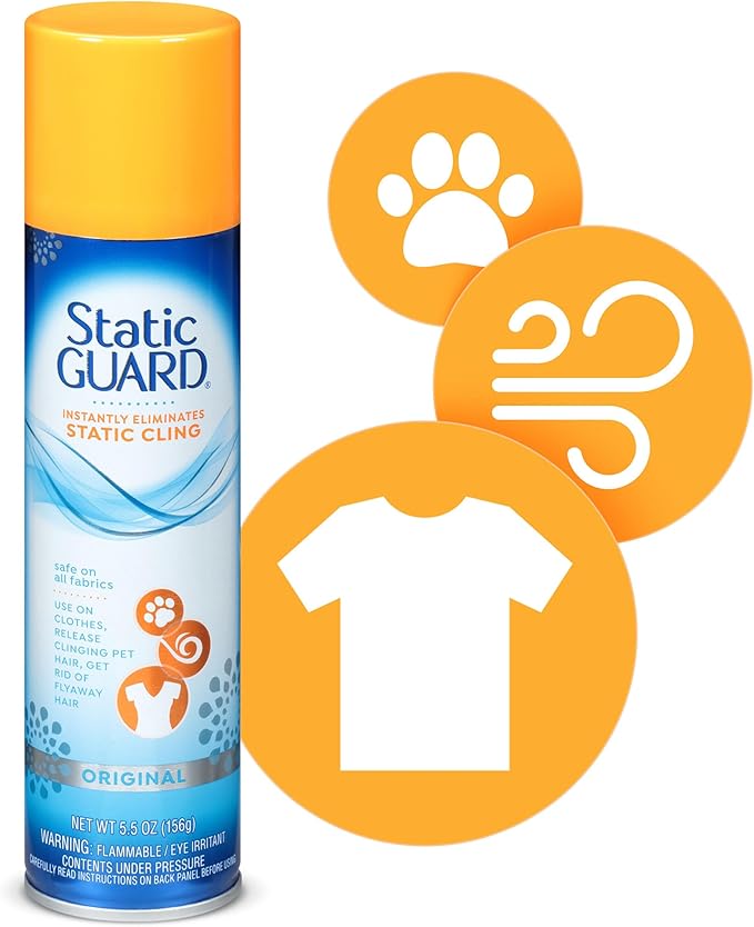 Static Guard Fabric Spray, Original Scent, 5.5 Ounce Can