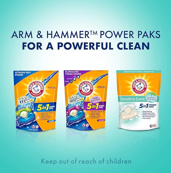 Arm & Hammer Sensitive Scent 5-in-1 Laundry Detergent Power Paks, 40 count