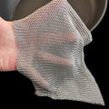 Cast Iron Cleaner and Chainmail Skillet Scrubber - 8''x8'' Upgraded 3.8mm Small Ring, 316L Stainless Steel Fine Rings - Durable Scraper for Skillets, Pans, Griddles & Containers