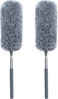2 Pack Microfiber Duster for Cleaning, Small Dusters with Microfiber Head, Extendable Pole, Hand Washable, Cleaning Supplies for Office, Car, Window, Furniture