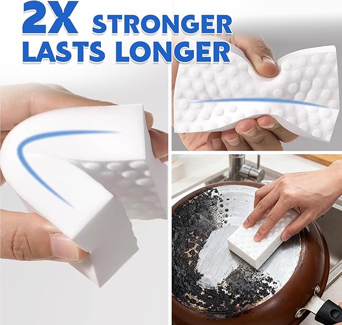 Glass Cooktop Cleaner Sponge, 10 Pack GRS Certified Stove Top Cleaner 2X Density Magic Melamine Sponge Eraser, Extra Durable & Long Lasting, for Kitchen Glass Marble Ceramics Top Daily Cleaning