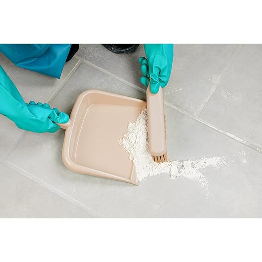 SPARTA Large Handheld Dustpan with Hanging Hole, Heavy-Duty Plastic Dustpan with Wide Lip for Countertops and Surfaces, Plastic, 10 Inches, Tan, (Pack of 12)