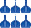 LOLA Clip On Dust Pan & Brush Set, 6 Pack, w/Easy Dust, Dirt & Debris Catching Rubber Lip, Flagged Fiber Bristled Brush, Hang Hole for Easy Storage