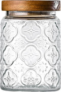 Adodeen 24oz Vintage Glass Jar With Lid, Glass Storage Containers, Airtight Kitchen Storage Containers For Sugar, Coffee, Tea, Spice, Flour, Candy Cookie, Pasta, Cereal, Cute Decorative Jars