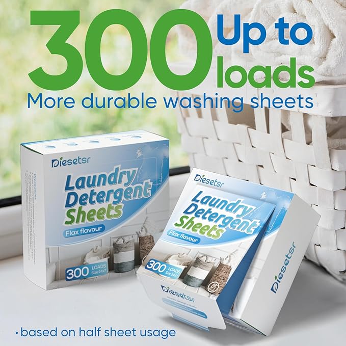 Laundry Detergent Sheets 150 Counts Travel Laundry Sheet ECO-friendly, 300 Small Loads Plastic-Free Clothes Washing Soap- Laundry Sheet Fresh Linen