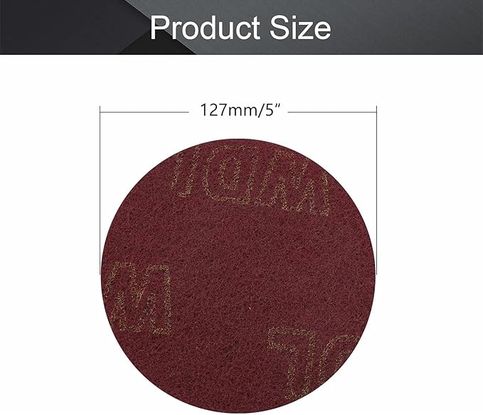 Utoolmart 5 Inch Scrubber Scouring Pads Scuffing Disc Hoop and Loop Surface Conditioning Disc Red 6Pcs