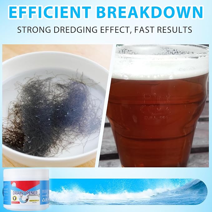 BELL BIRDCrystal Lye Drain Opener,Crystal Lye Drain Cleaner,Pipeline Dredging Agent,Drains Clog Remover Agent,Unclogs Bathroom and Kitchen Sinks,Shower Pipes (260g/9.2oz)