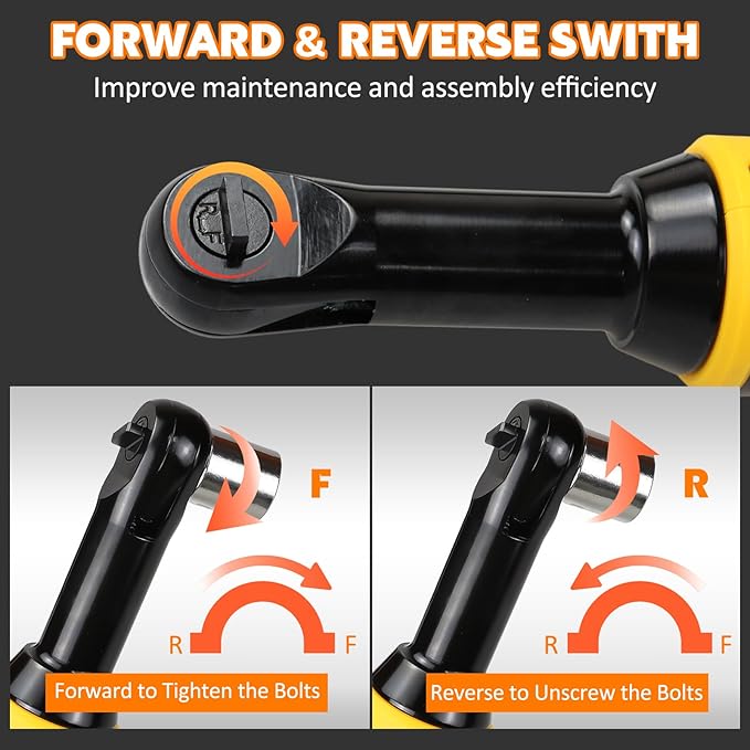 3/8" Cordless Ratchet Wrench Set,60Ft-lbs Extended Electric Ratchet Wrench, 400 RPM Chargeable Power Ratchet Driver with 2 X 21V Lithium-Ion Battery,7 Sockets, 3" Extension Bar, 1/4" Adapter