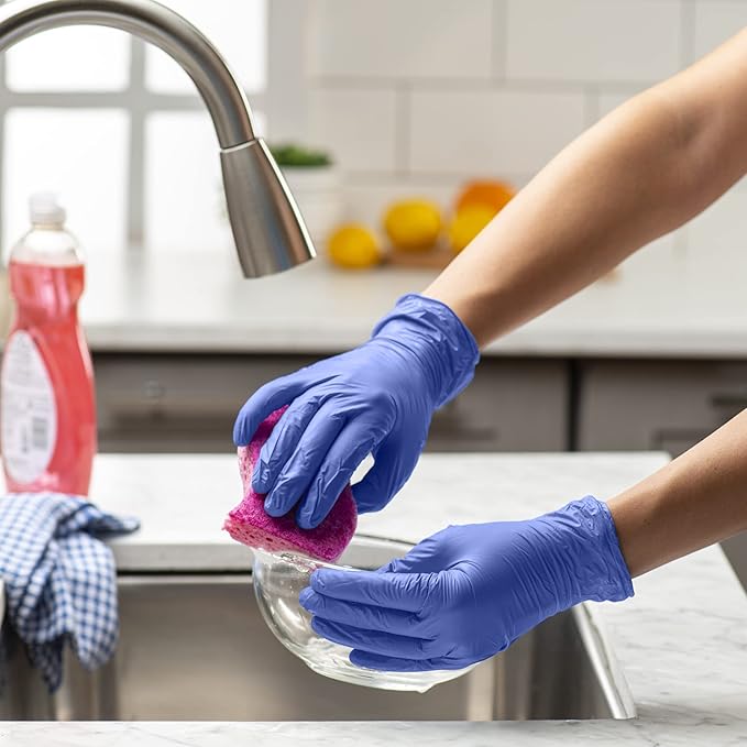 GUSTO Blue Nitrile Gloves, Disposable Gloves – 4 Mil, Latex & Rubber Free, Non-Sterile Powder-Free (Formerly Comfy Package)