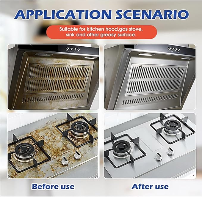 Heavy Oil Cleaner Stain-Effective Multi-Purpose Cleane for Heavy Oil Cleanup with Spray Nozzle Spray for Kitchen, Household, Oven, Stove, Range Hood, Sink (1PCS)