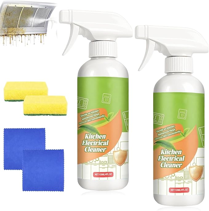 2PCS Fly Spray Cleanse Natural Enzyme Formula to Household Appliances,2026 New Clease Multi Purpose Cleaner,Electrolyzed Ion Kitchen Electrical Cleaner Spray for Hold,Oven,Stove,Range Hood