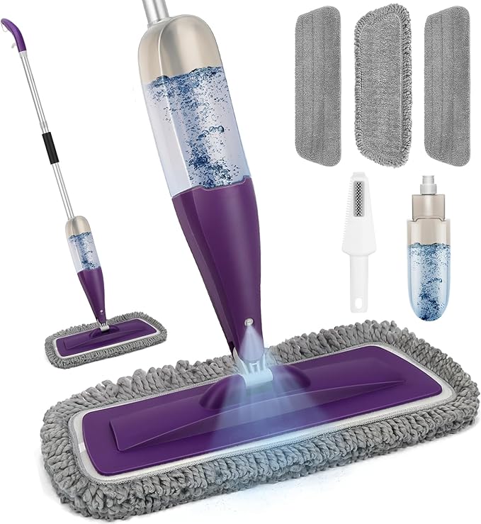 Microfiber Spray Mop for Floor Cleaning with Washable Pads, Dry Wet Floor Mops with with Sprayer and 27 oz Refillable Bottle,Reusable Dust Spray Mops for Hardwood Laminate Vinyl Tile Cleaning