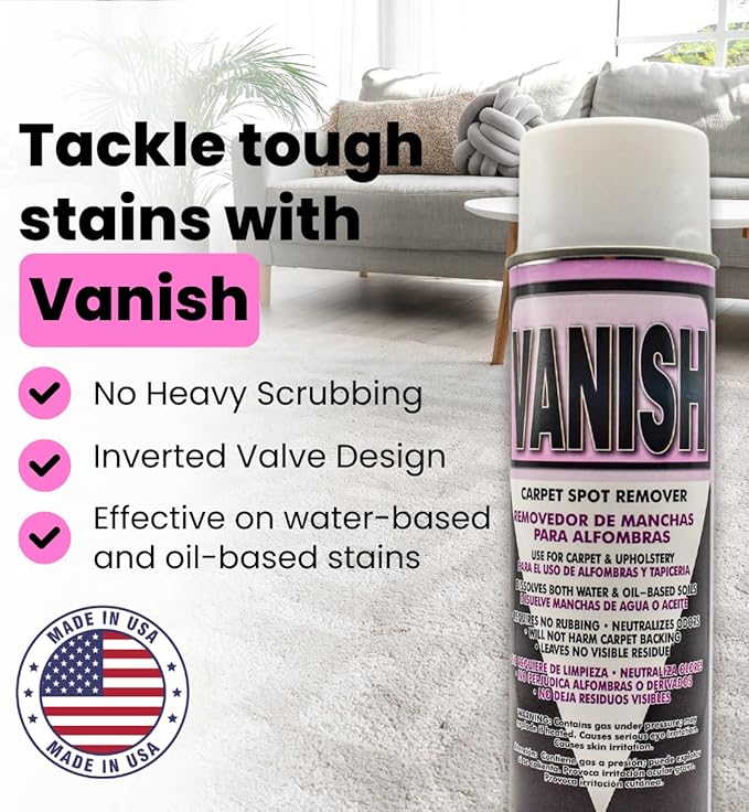 Vanish Carpet Spot Remover - Instant Stain Remover for Carpet & Upholstery, Leaves No Residue (2)