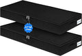 4.5-Inch Tall Under Bed Storage Container, Low Profile Underbed Storage Bin, Thin Clothes Storage Organizer with Rigid Sides & Bottom, Shallow Storage for Under Couch & Dresser Space, 2-pack, Black