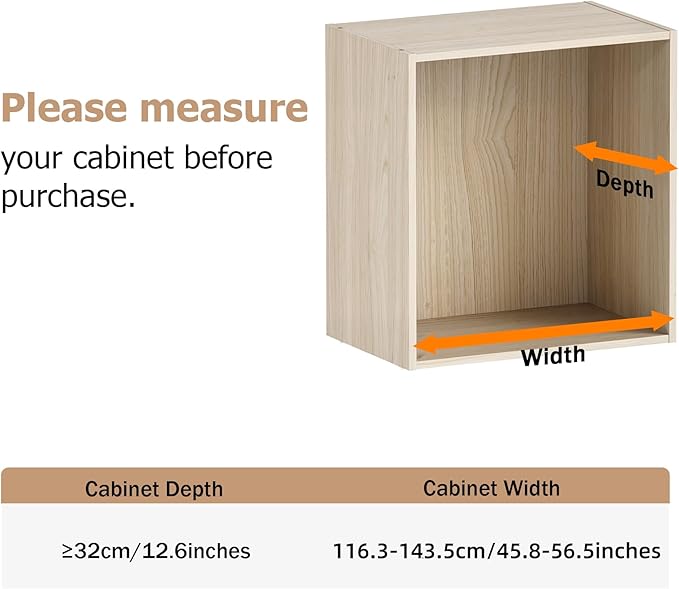 VanlonPro Expandable Closet Shelf Wall-Mounted Metal Storage Rack Adjustable Closet Rod DIY Divider Separator Space Saving for Cabinet Wardrobe Cupboard Kitchen Pantry Cupboard, 45.8-56.5 Inches