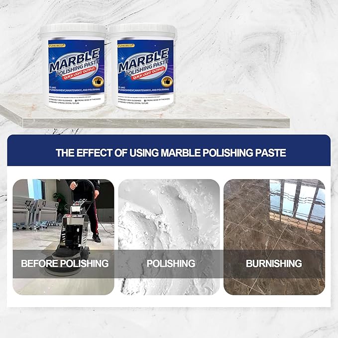 Marble Polishing Paste, Polishing Compound – Quartz Cleaner Countertop, Granite Cleaner & Marble Sealer and Protector,Polishing kit For Marble Countertops, Floors, Walls 2.2LB
