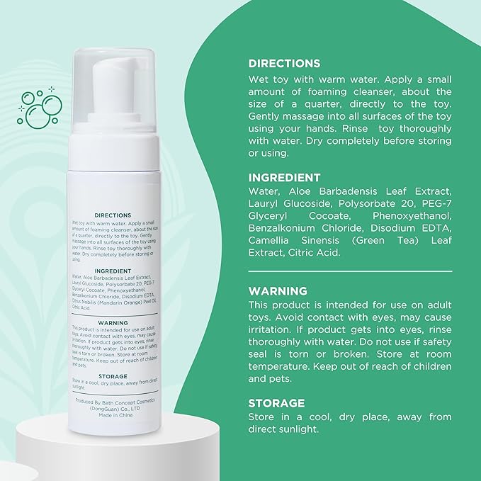 Toy Cleaner Foam 237ml – Premium Adult Toy Cleaner for Hygiene – Safe, Gentle, and Effective Toy Cleaner for All Purpose – Non-Irritating Formula – Easy-to-Use Cleaner for Adult Toys